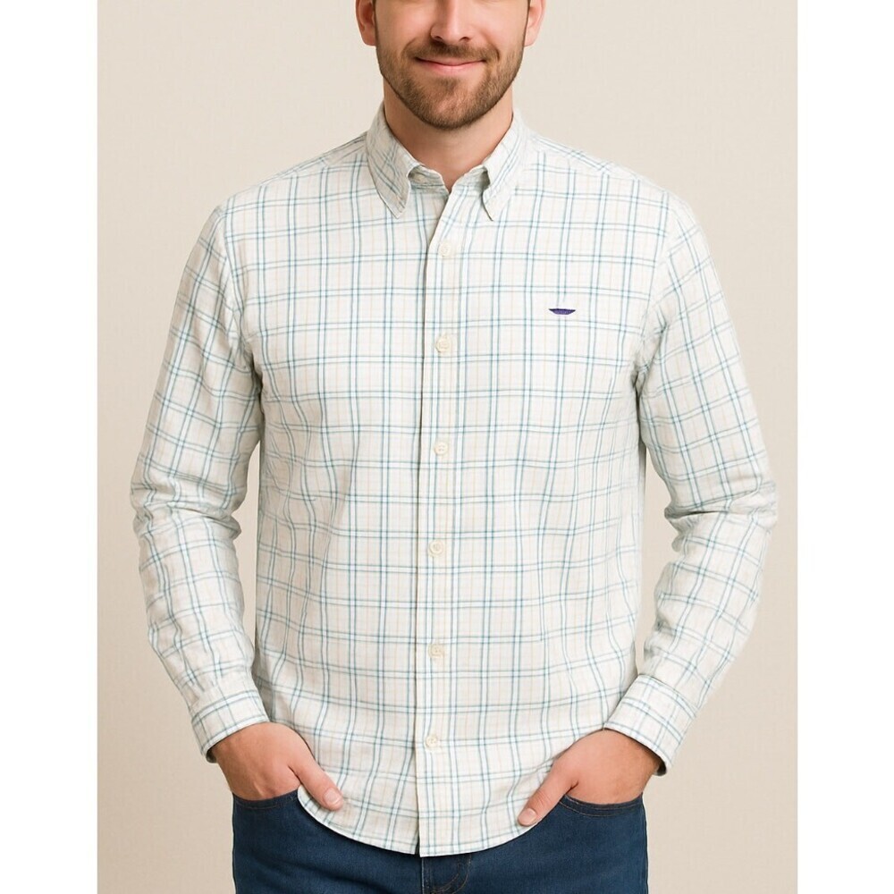 Vineyard Vines plaid checkered white gray button down Shirt